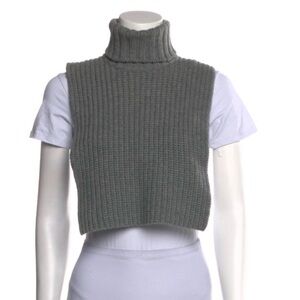 Akris Punto Gray Ribbed Turtleneck Dickie
